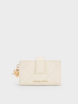 Charles & Keith - Arrietty Quilted Bow-Heart Charm Belted Card Holder