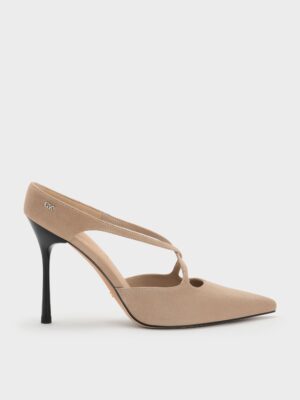 Charles & Keith - Kyra Suede Crossover Stiletto Mules