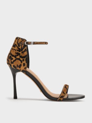 Charles & Keith - Kyra Calf Hair Leopard-Print Stiletto Sandals
