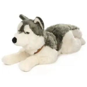 Uni Toys B22888R3 Large Husky Dog Lying Down WITH HARNESS 62cm Plush Toy
