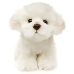 Uni Toys HM018123 Bichon Frise White Fluffy Sitting Dog Plush Toy