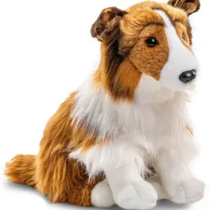 Uni Toys I20314A Shetland Sheepdog Brown/White 27cm Sitting Plush Toy NO LEASH