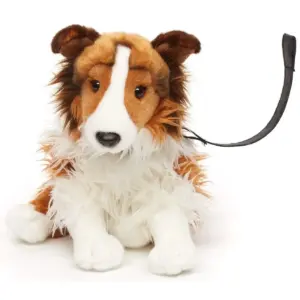 Uni Toys 20314RA-WB Shetland Sheepdog Sitting WITH LEASH 27cm Fluffy Plush Toy