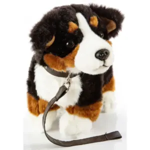 Uni Toys L62433R Bernese Mountain Dog Standing WITH LEASH, Tilted Head 27cm Plush Toy