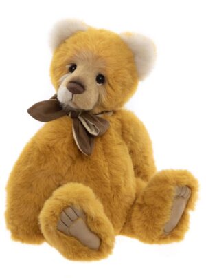 Charlie Bears Mrs Jones Golden Plush Jointed Bear with Two-tone Ribbon Bow+
