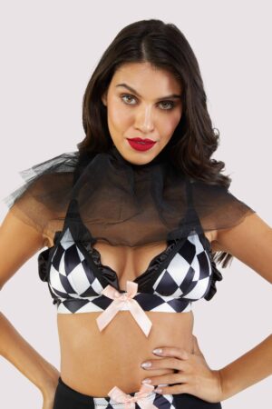 Beatrix Harlequin Mesh Neck Ruff | UK O/S | Bettie Page Lingerie