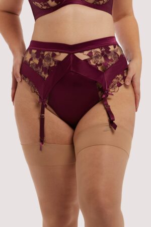 Rosabelle Dark Cherry Curve Suspender | UK 24 | Dita Von Teese Lingerie