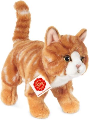 Hermann 90682 Cat Standing Red Stripe Plush Soft Toy