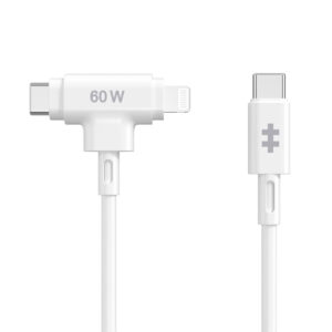 HyperJuice USB-C and Lightning Hybrid Silicone Cable (1.5m/5ft) - White