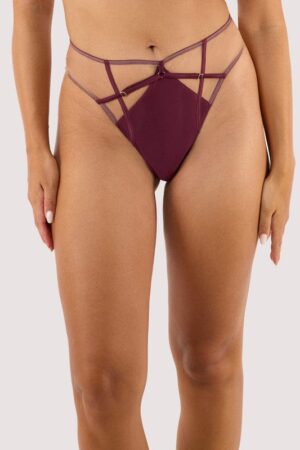 Ramona Wine High Waist Thong | UK 26 | Playful Promises