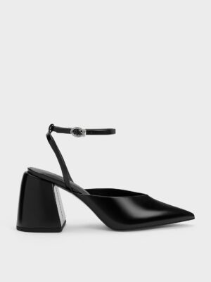Charles & Keith - Chunky Heel Ankle-Strap Pumps