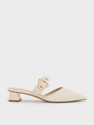 Charles & Keith - Sepphe Metallic Buckle Pointed-Toe Heeled Mules