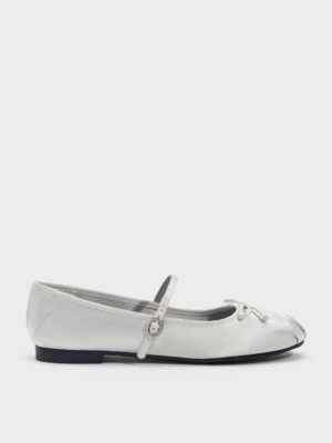 Charles & Keith - Emiko Satin Bow Mary Jane Flats