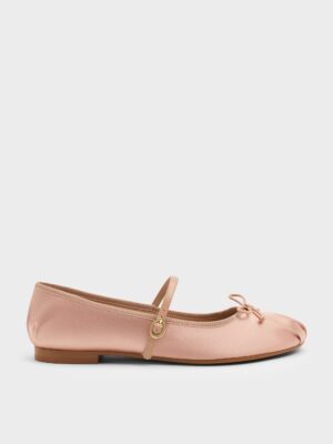 Charles & Keith - Emiko Satin Bow Mary Jane Flats
