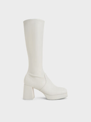 Charles & Keith - Evie Platform Block-Heel Knee-High Boots