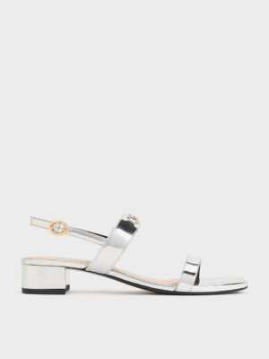 Charles & Keith - Trifina Metallic-Accent Slingback Sandals