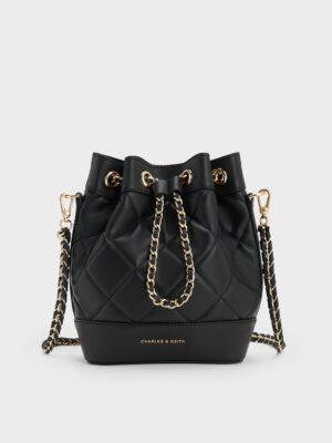 Charles & Keith - Julia Quilted Two-Way Bucket Bag