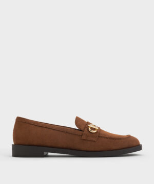 Charles & Keith - Marley Faux Suede Metallic-Accent Loafers