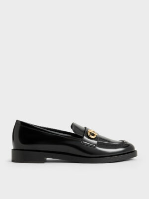 Charles & Keith - Metallic-Accent Loafers