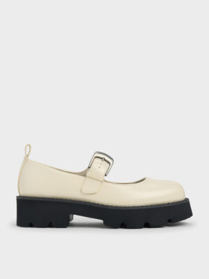 Charles & Keith - Buckled Ridged-Sole Chunky Mary Janes