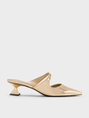 Charles & Keith - Vada Metallic Asymmetric Sculptural Heel Pumps