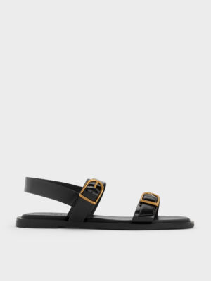 Charles & Keith - Double Buckle-Strap Slingback Sandals