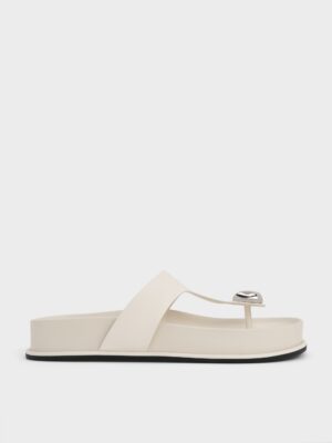 Charles & Keith - Sculpted-Accent Flatform Thong Sandals