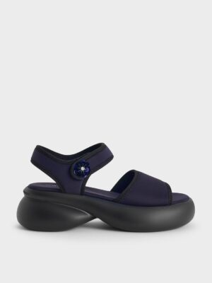 Charles & Keith - Flower-Buckle Platform Sports Sandals