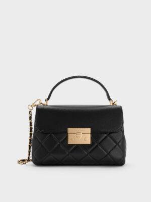 Charles & Keith - Alva Quilted Top Handle Bag