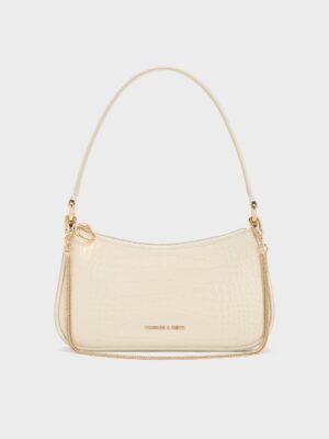 Charles & Keith - Elspeth Croc-Effect Chain-Link Shoulder Bag
