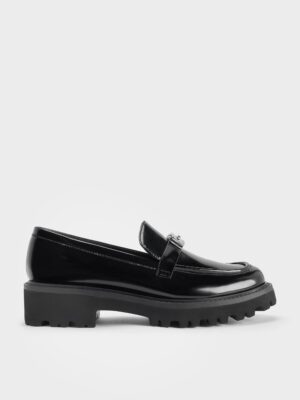 Charles & Keith - Lando Metallic-Accent Platform Loafers