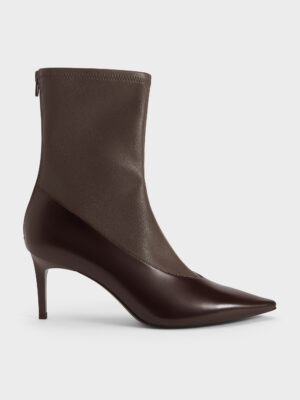 Charles & Keith - Pointed-Toe Back-Zip Stiletto-Heel Ankle Boots