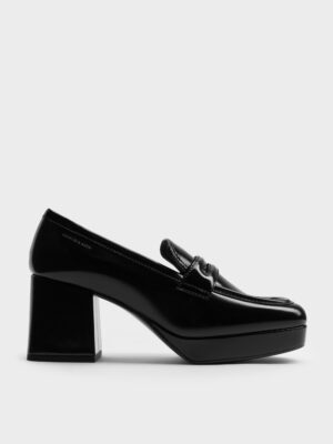 Charles & Keith - Platform Block-Heel Loafer Pumps