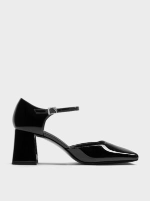Charles & Keith - Patricia Patent Square-Toe D'Orsay Pumps
