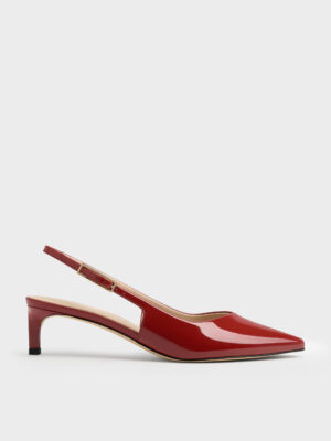 Charles & Keith - Luciana Patent Slingback Kitten Heels