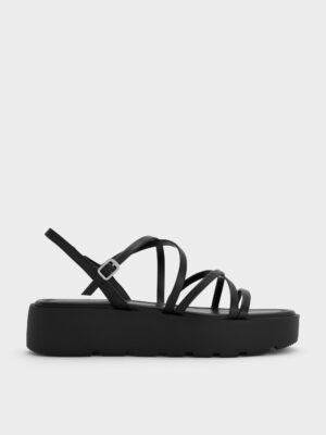 Charles & Keith - Strappy Ridged-Sole Flatform Sandals