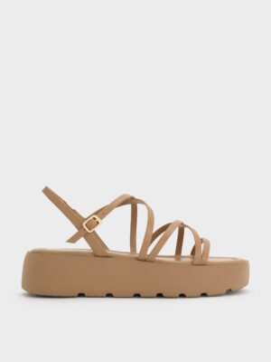 Charles & Keith - Strappy Ridged-Sole Flatform Sandals