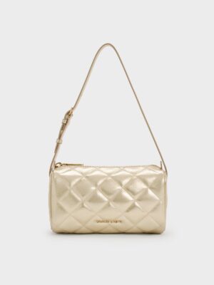 Charles & Keith - Janie Metallic Quilted Shoulder Bag