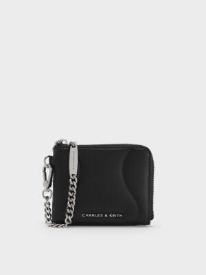 Charles & Keith - Nelly Wavy-Panel Chain-Strap Wristlet