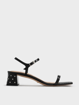 Charles & Keith - Emmaline Patent Leather Crystal Sandals