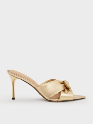 Charles & Keith - Jayce Metallic Leather Stiletto Mules