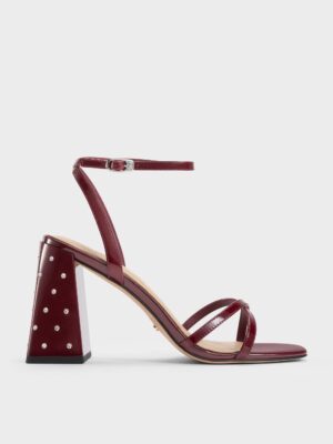 Charles & Keith - Emmaline Patent Leather Crystal Crossover Sandals