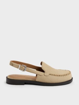 Charles & Keith - Gale Faux Suede Slingback Loafers