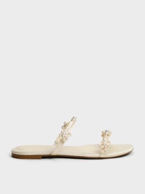 Charles & Keith - Orinda Knot-Pearl Slide Sandals