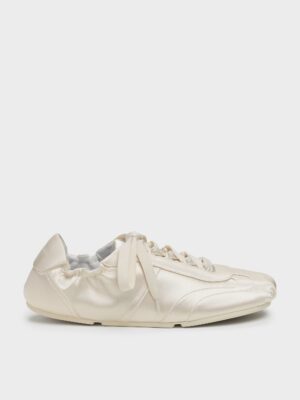 Charles & Keith - Cece Satin Ruched Sneakers