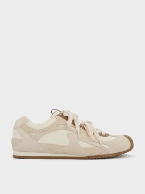 Charles & Keith - Nylon & Suede Double-Lace Sneakers