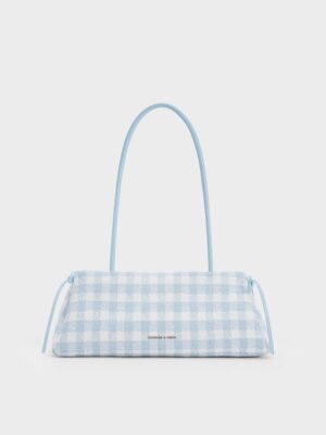 Charles & Keith - Hazel Gingham Bow Elongated Shoulder Bag