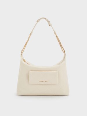 Charles & Keith - Duo Quilted Front-Pocket Hobo Bag