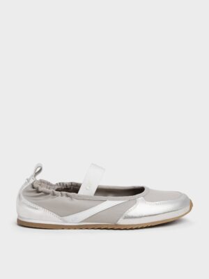 Charles & Keith - Jace Metallic Leather Mary Jane Sneakers