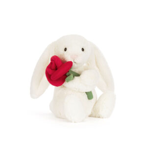 Jellycat BB6ROSE Cream Bunny with Rose Plush Soft Toy